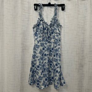 Women’s dress, blue floral. Never worn